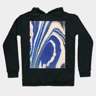 Blue white and black acrylic pour Hoodie